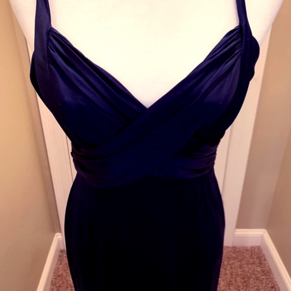 Navy Blue Silk Gown